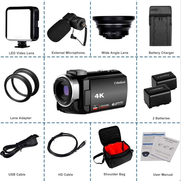 CofunKool Ultra 4K Video Camera Camcorder - Picture 8 of 8